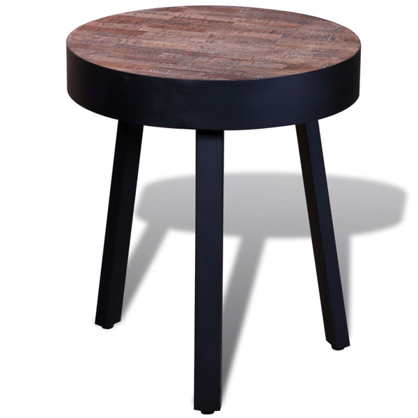 vidaXL Table d'appoint ronde en teck recyclé