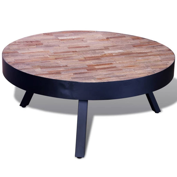 Runder Couchtisch Altholz Teak
