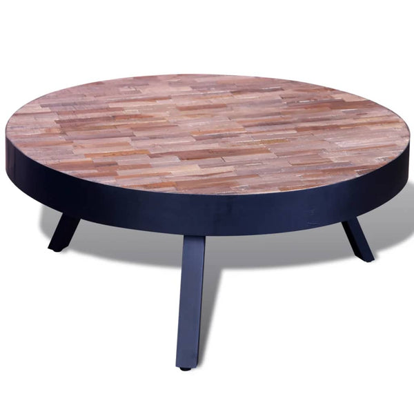 Runder Couchtisch Altholz Teak