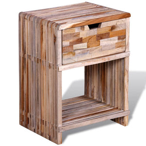 vidaXL Table de chevet avec tiroir en teck recyclé