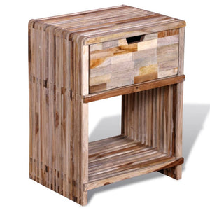 vidaXL Table de chevet avec tiroir en teck recyclé