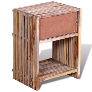vidaXL Table de chevet avec tiroir en teck recyclé