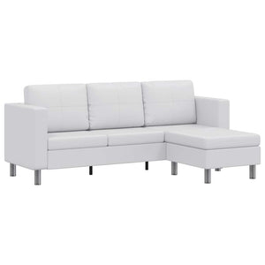 vidaXL Canapé modulable à 3 places en similicuir blanc