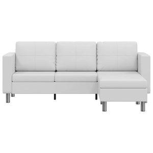 vidaXL Canapé modulable à 3 places en similicuir blanc