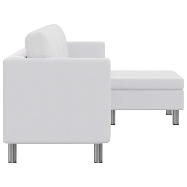 vidaXL Canapé modulable à 3 places en similicuir blanc