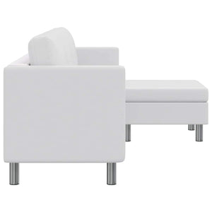 Modulsofa 3-Sitzer Kunstleder Weiß
