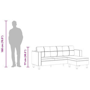 vidaXL Canapé modulable à 3 places en similicuir blanc