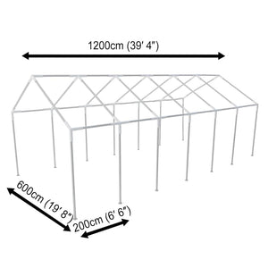 Weißes Partyzelt 12 x 6 m