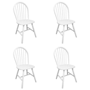 vidaXL Chaises de salle à manger 4 pcs Blanc Bois d'hévéa massif