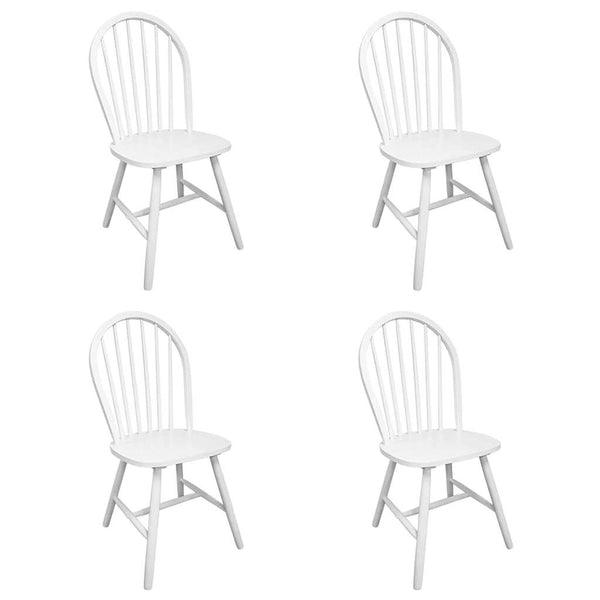 vidaXL Chaises de salle à manger 4 pcs Blanc Bois d'hévéa massif
