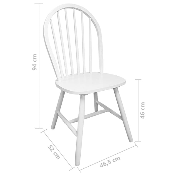 vidaXL Chaises de salle à manger 4 pcs Blanc Bois d'hévéa massif