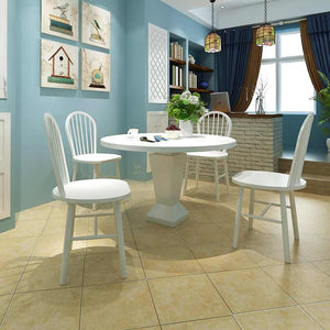 vidaXL Chaises de salle à manger 4 pcs Blanc Bois d'hévéa massif
