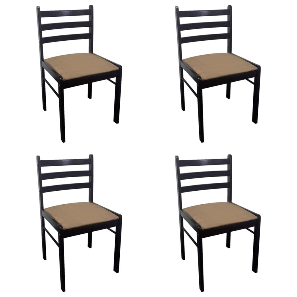 Esszimmerstühle 4er Set Braun Samt