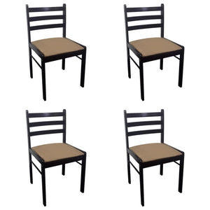 Esszimmerstühle 4er Set Braun Samt