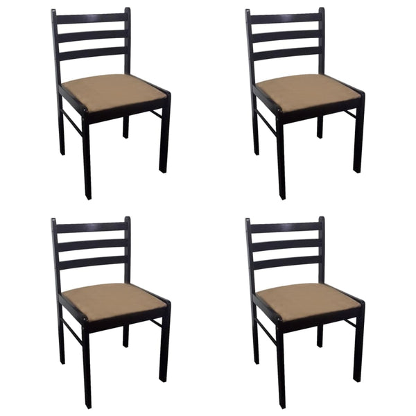 Esszimmerstühle 4er Set Braun Samt