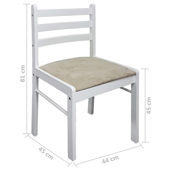Esszimmerstühle 2er Set Weiß Samt