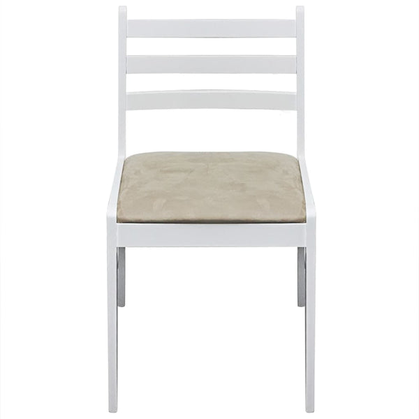 Esszimmerstühle 4er Set Weiß Samt