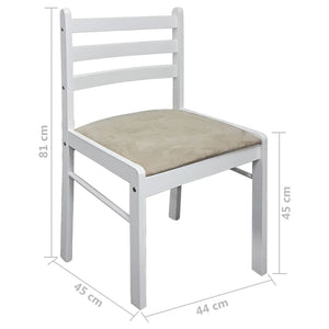 Esszimmerstühle 4er Set Weiß Samt