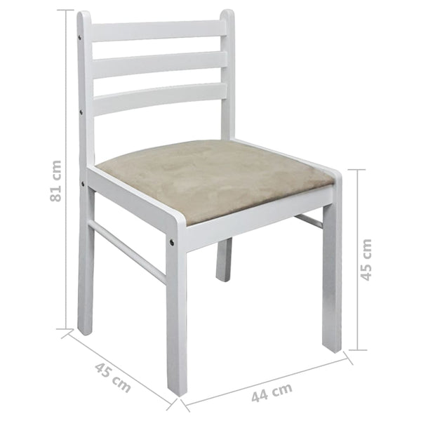 Esszimmerstühle 4er Set Weiß Samt