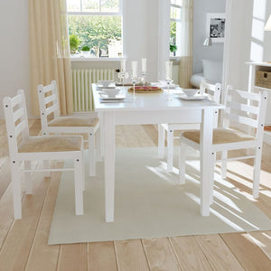 Esszimmerstühle 4er Set Weiß Samt