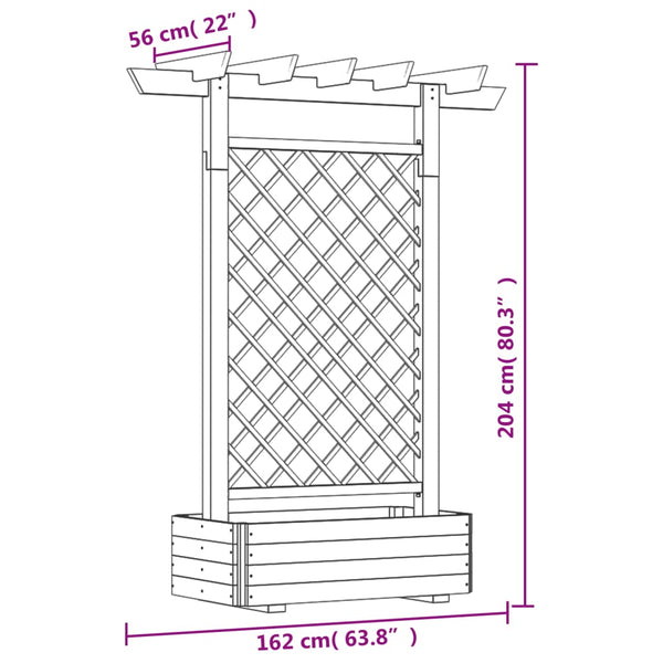 Holz Pergola mit Pflanzkasten