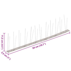 6-tlg. Taubenabwehr Spikes-Set Edelstahl 3 m 2-reihig