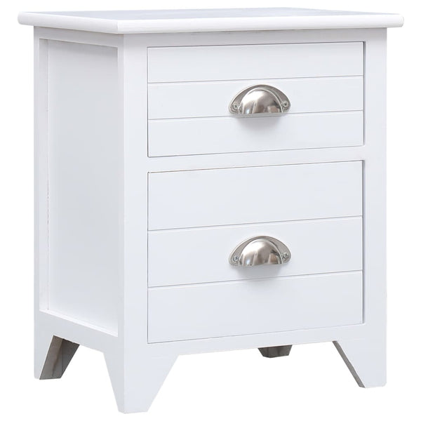 vidaXL Tables de chevet 2 pcs avec 2 tiroirs Blanc