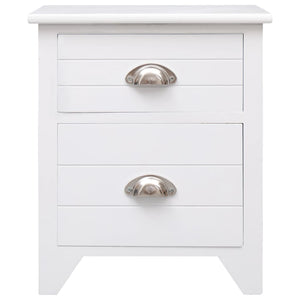 vidaXL Tables de chevet 2 pcs avec 2 tiroirs Blanc