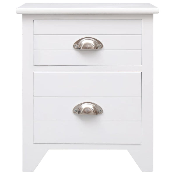 vidaXL Tables de chevet 2 pcs avec 2 tiroirs Blanc