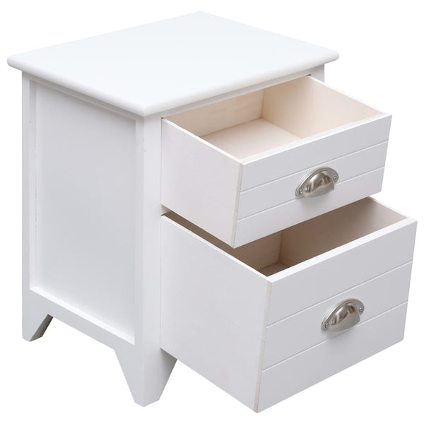 vidaXL Tables de chevet 2 pcs avec 2 tiroirs Blanc
