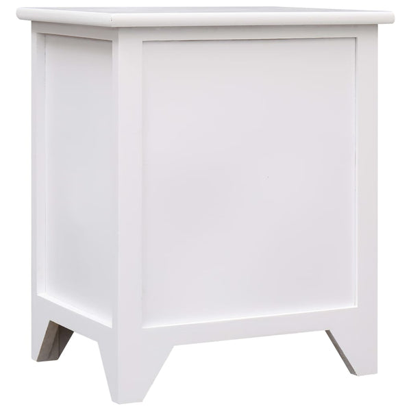 vidaXL Tables de chevet 2 pcs avec 2 tiroirs Blanc