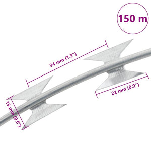 Fil barbelé OTAN accordéon BTO-22 avec pinces Acier galvanisé 150 m