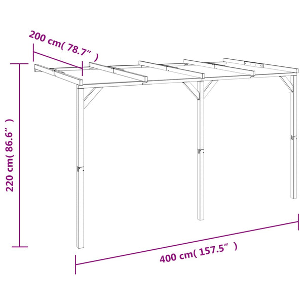 Holz Pergola Terrasse 2x4m
