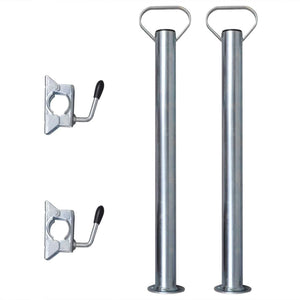 2 béquilles avec 2 supports de serrage pour roue jockey de 48 mm