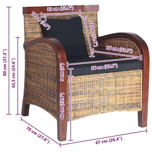 Handgeflochtener Rattan Sessel