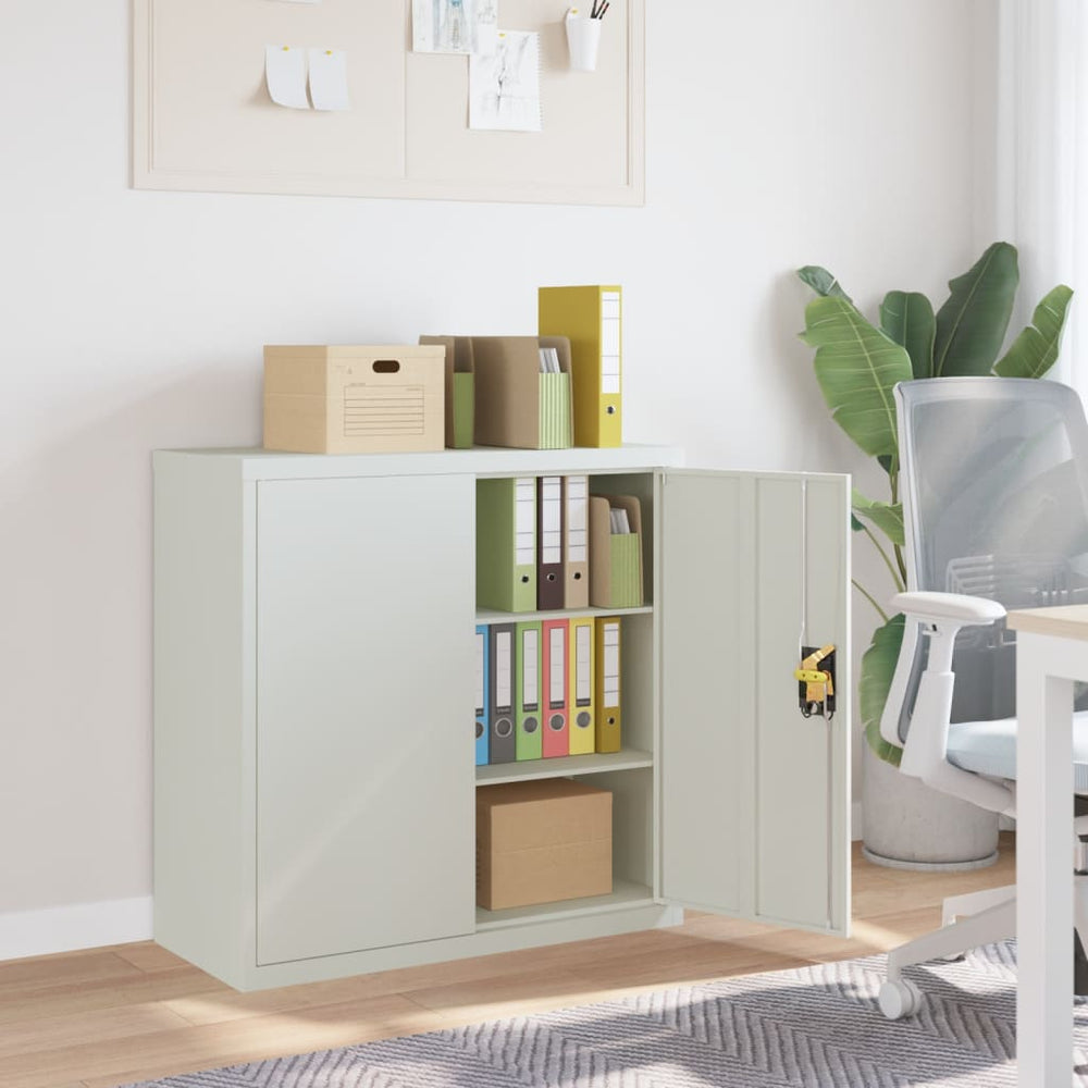 vidaXL Armoire de rangement à 2 portes Gris 90 cm Acier