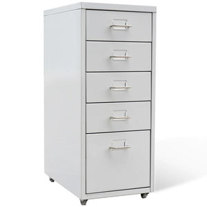 Registerschrank mit 5 Schubladen Grau 68,5 cm Stahl