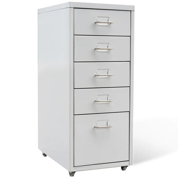 Registerschrank mit 5 Schubladen Grau 68,5 cm Stahl