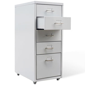 Registerschrank mit 5 Schubladen Grau 68,5 cm Stahl