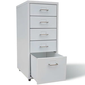 Registerschrank mit 5 Schubladen Grau 68,5 cm Stahl