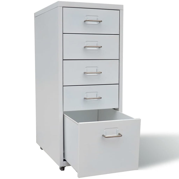 Registerschrank mit 5 Schubladen Grau 68,5 cm Stahl
