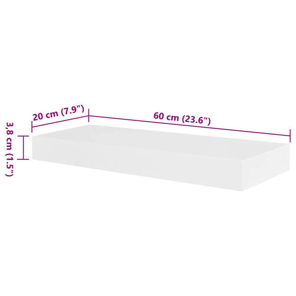 vidaXL Étagères murales 2 pcs MDF Blanc