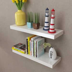 vidaXL Étagères murales 2 pcs MDF Blanc