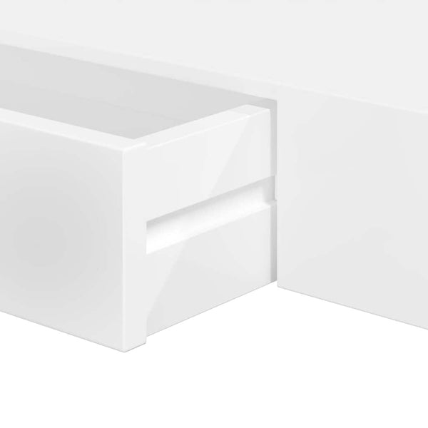 Wandregal mit Schublade MDF Weiß