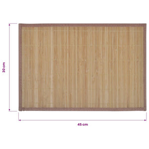 6er-Set Bambus Platzdeckchen Braun 30x45 cm