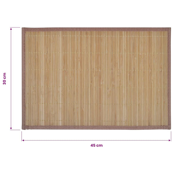 6 Bambus-Platzdeckchen 30 x 45 cm Braun