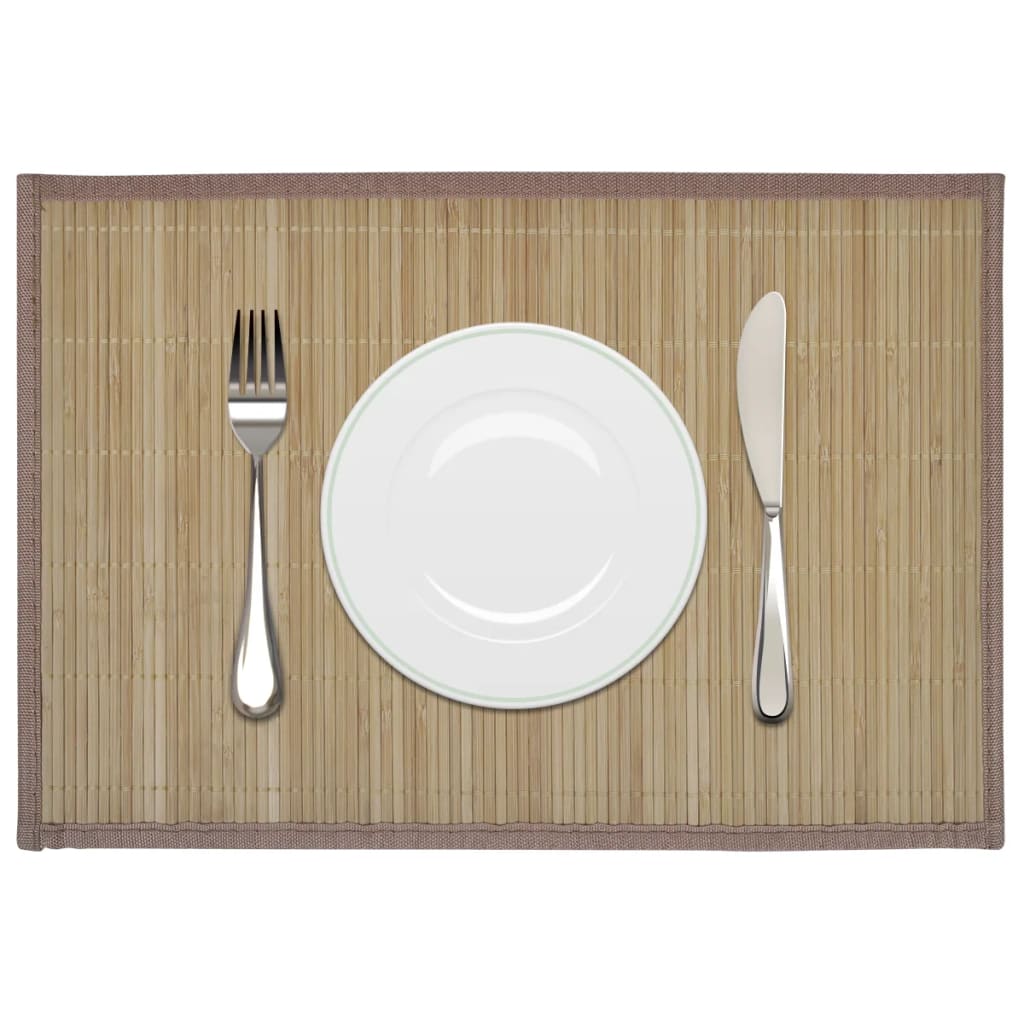 6er-Set Bambus Platzdeckchen Braun 30x45 cm