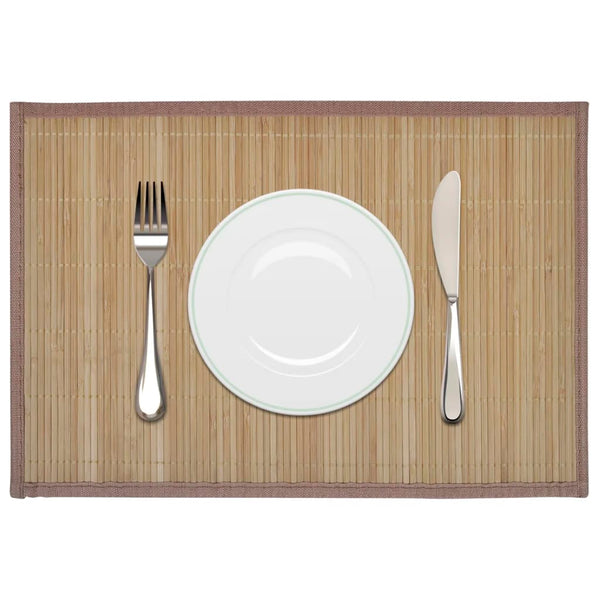 6er-Set Bambus Platzdeckchen Braun 30x45 cm