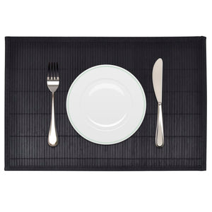 6er Bambus Platzsets Schwarz 30x45 cm