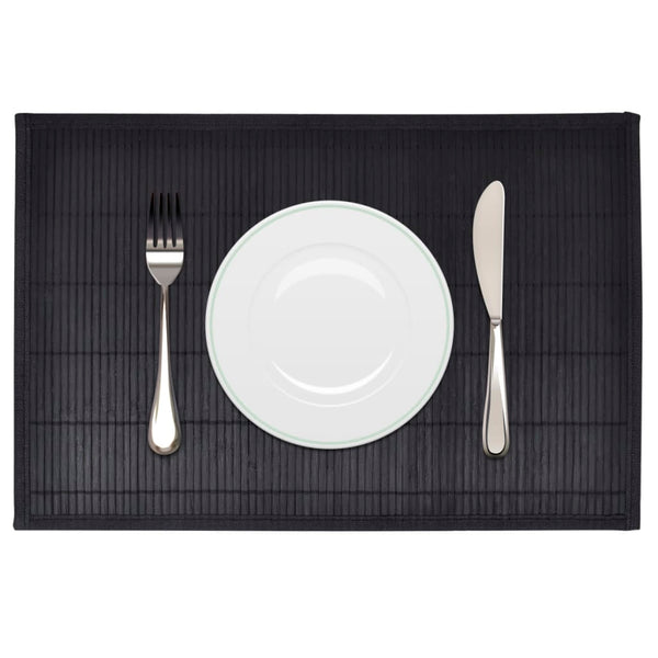 6er Bambus Platzsets Schwarz 30x45 cm